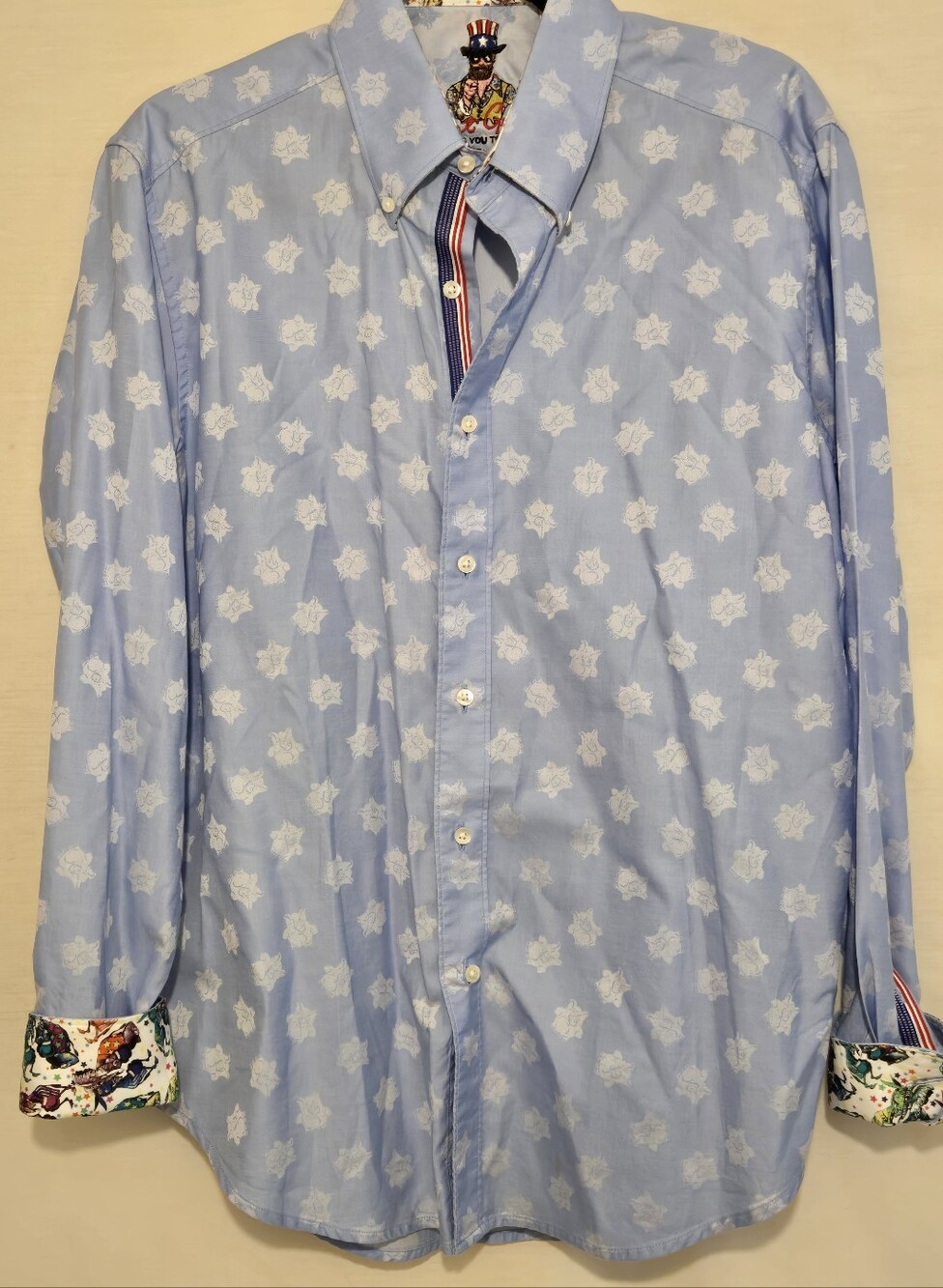 Robert Graham Wants you to Vote  long sleeve button down  Shirt men's adult  M